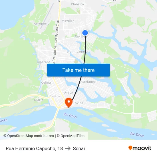 Rua Herminio Capucho, 18 to Senai map