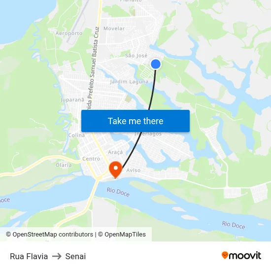 Rua Flavia to Senai map