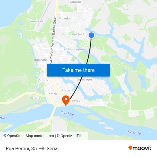 Rua Perrini, 35 to Senai map