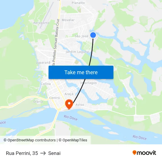 Rua Perrini, 35 to Senai map