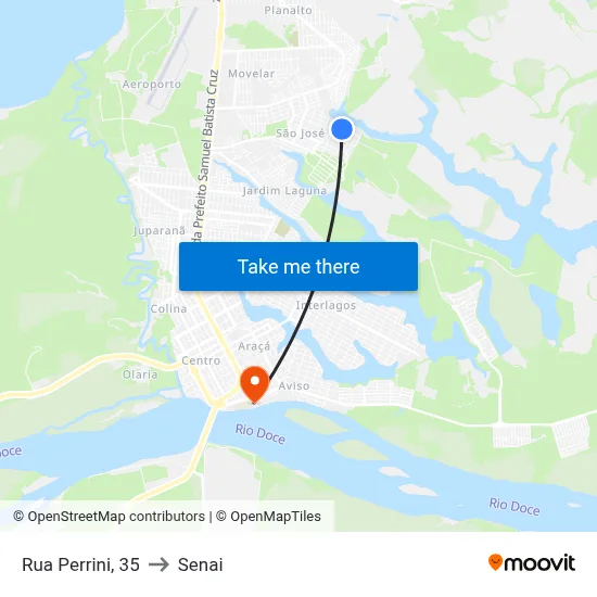 Rua Perrini, 35 to Senai map