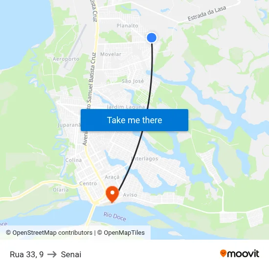 Rua 33, 9 to Senai map