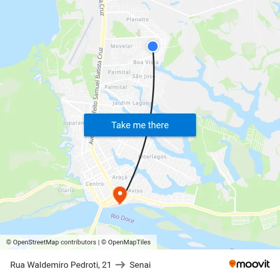 Rua Waldemiro Pedroti, 21 to Senai map