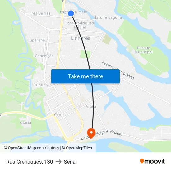 Rua Crenaques, 130 to Senai map