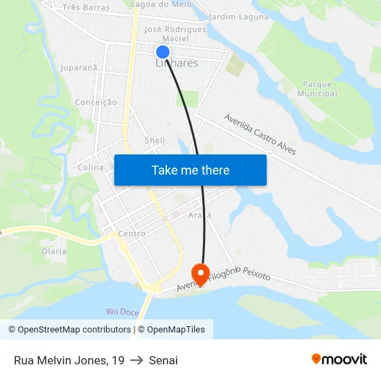 Rua Melvin Jones, 19 to Senai map