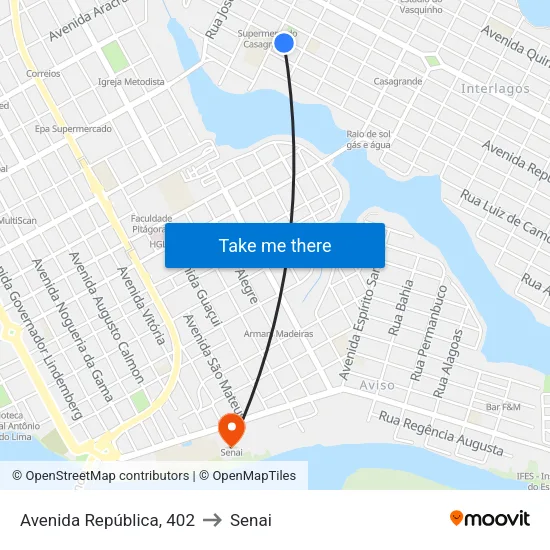 Avenida República, 402 to Senai map
