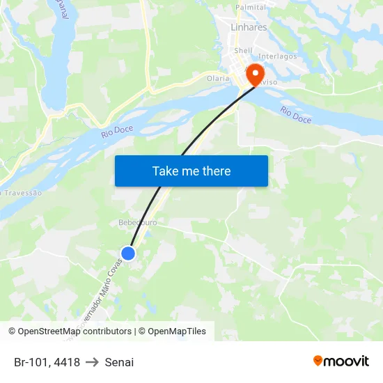 Br-101, 4418 to Senai map