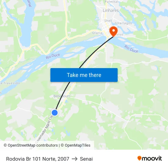 Rodovia Br 101 Norte, 2007 to Senai map