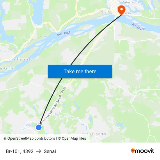 Br-101, 4392 to Senai map