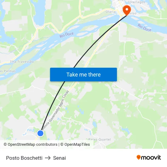 Posto Boschetti to Senai map