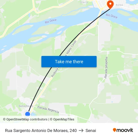 Rua Sargento Antonio De Moraes, 240 to Senai map