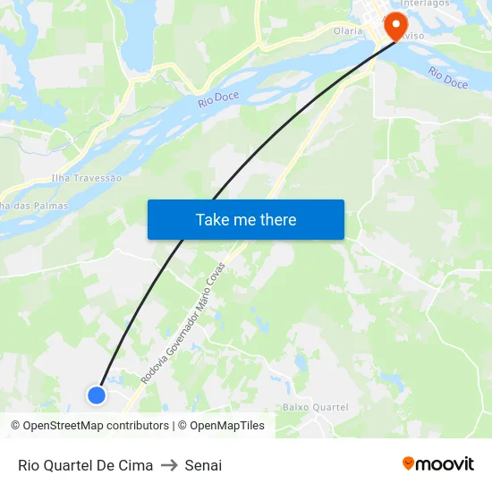 Rio Quartel De Cima to Senai map