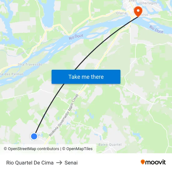 Rio Quartel De Cima to Senai map