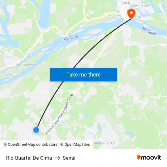 Rio Quartel De Cima to Senai map