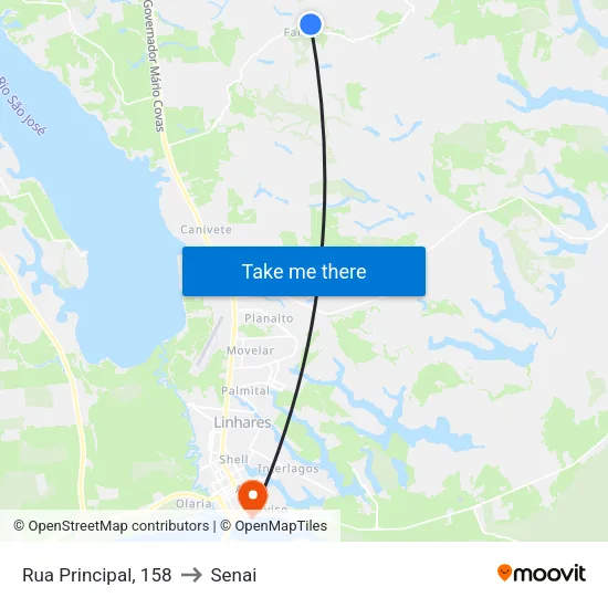 Rua Principal, 158 to Senai map