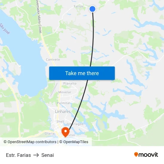 Estr. Farias to Senai map