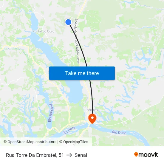 Rua Torre Da Embratel, 51 to Senai map