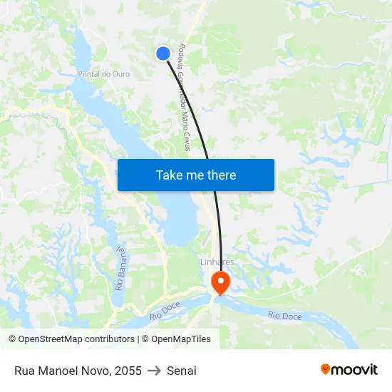 Rua Manoel Novo, 2055 to Senai map