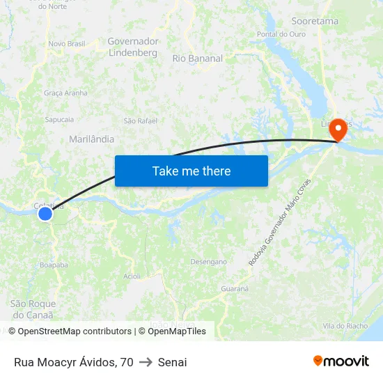 Rua Moacyr Ávidos, 70 to Senai map