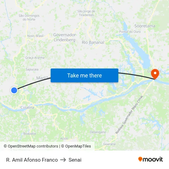 R. Amil Afonso Franco to Senai map