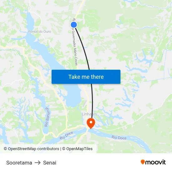 Sooretama to Senai map