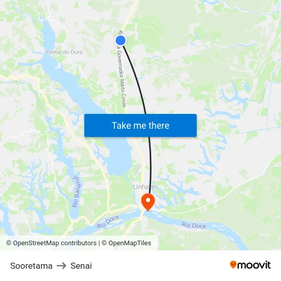 Sooretama to Senai map