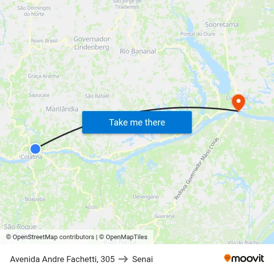 Avenida Andre Fachetti, 305 to Senai map