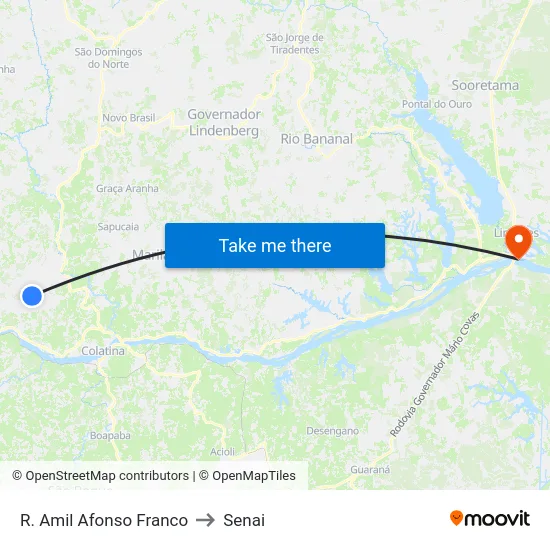 R. Amil Afonso Franco to Senai map