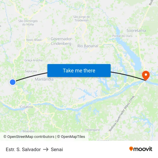 Estr. S. Salvador to Senai map