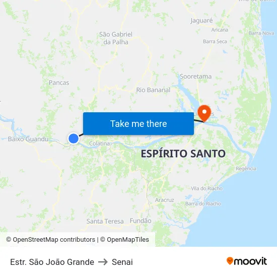 Estr. São João Grande to Senai map