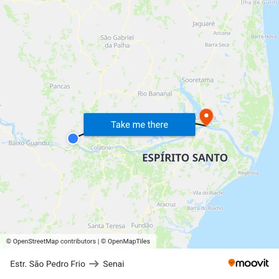 Estr. São Pedro Frio to Senai map