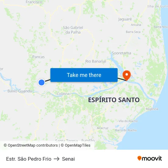 Estr. São Pedro Frio to Senai map