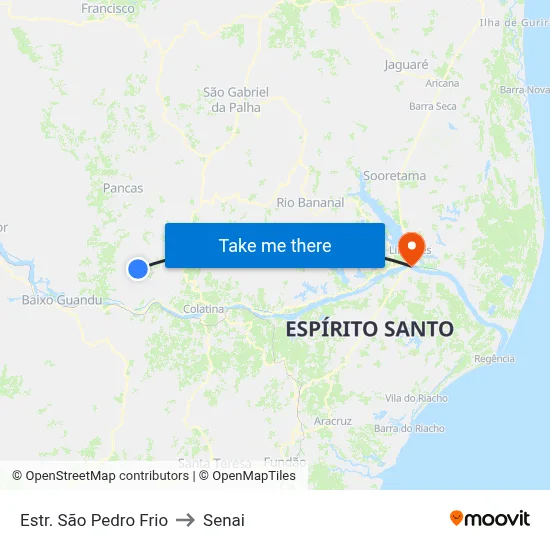 Estr. São Pedro Frio to Senai map