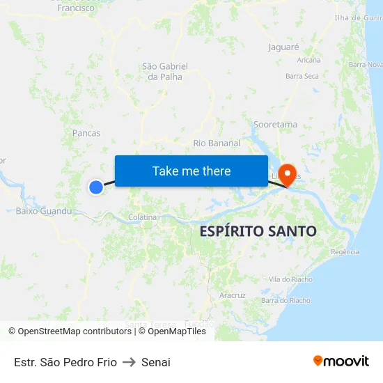 Estr. São Pedro Frio to Senai map