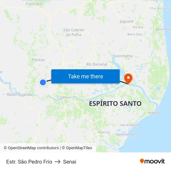 Estr. São Pedro Frio to Senai map