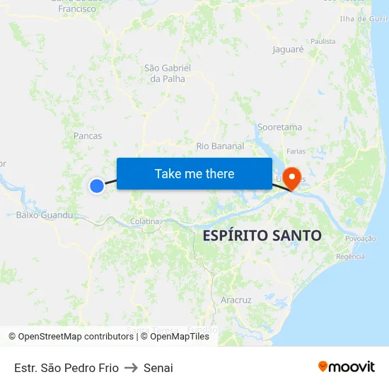Estr. São Pedro Frio to Senai map