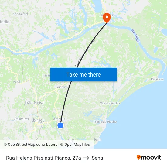 Rua Helena Pissinati Pianca, 27a to Senai map