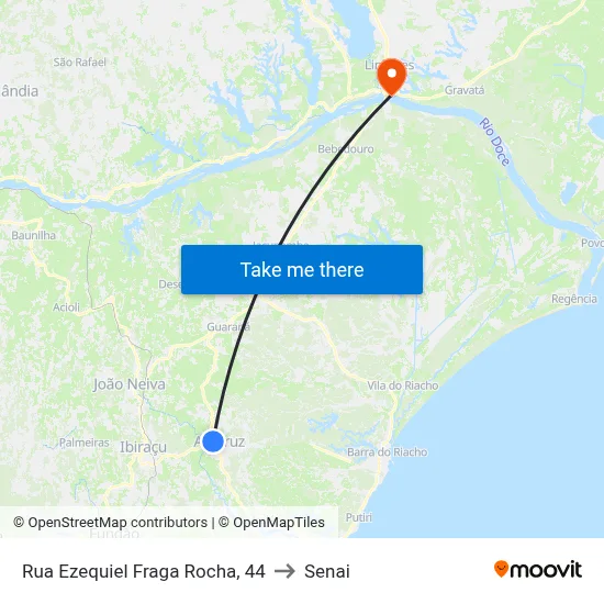 Rua Ezequiel Fraga Rocha, 44 to Senai map