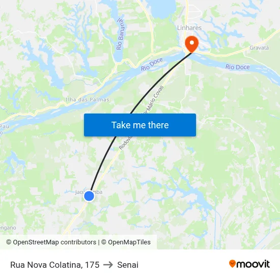 Rua Nova Colatina, 175 to Senai map