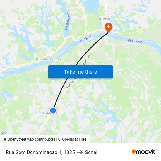 Rua Sem Denominacao 1, 1035 to Senai map