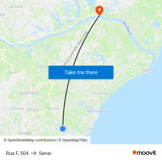 Rua F, 504 to Senai map