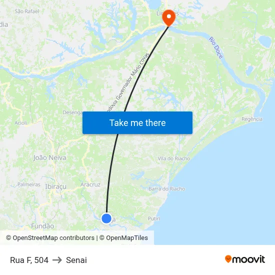 Rua F, 504 to Senai map