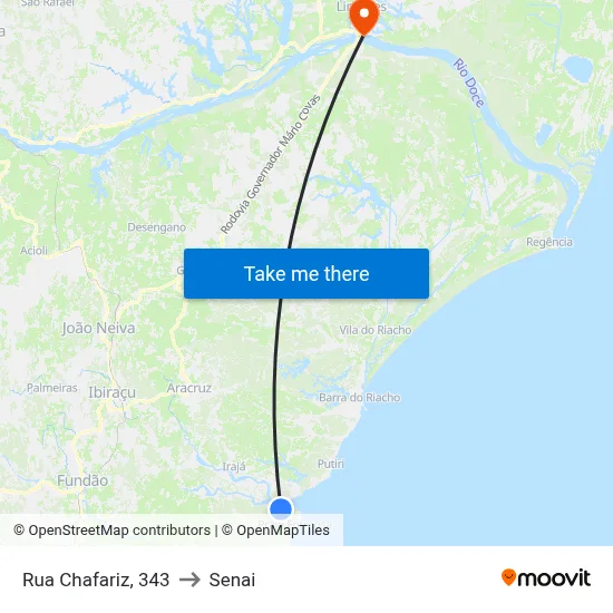 Rua Chafariz, 343 to Senai map