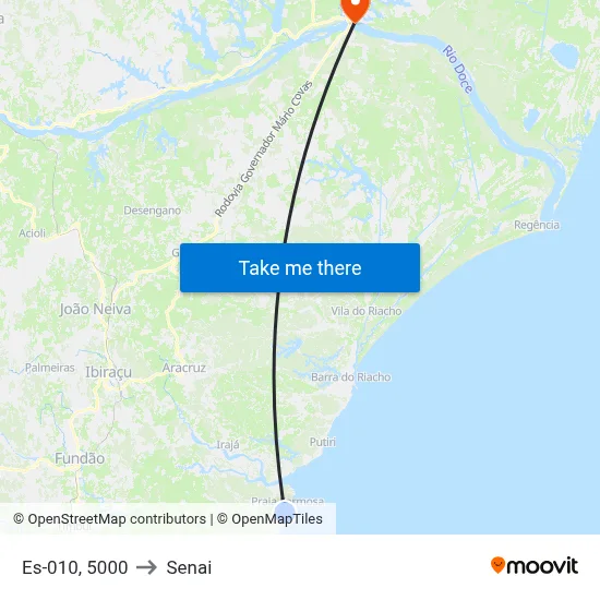 Es-010, 5000 to Senai map