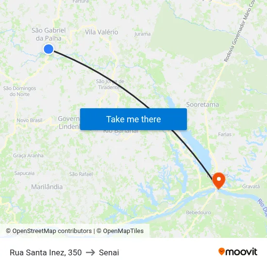 Rua Santa Inez, 350 to Senai map