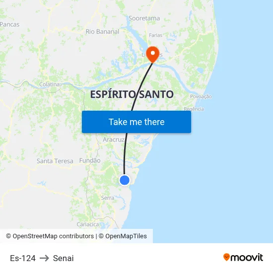 Es-124 to Senai map
