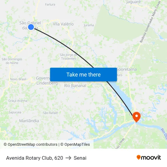 Avenida Rotary Club, 620 to Senai map