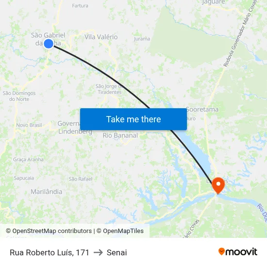 Rua Roberto Luís, 171 to Senai map