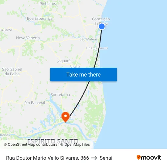 Rua Doutor Mario Vello Silvares, 366 to Senai map