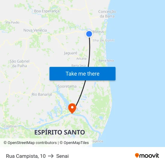 Rua Campista, 10 to Senai map